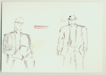 Martin Schallbruch, Jan Möller: Make life easy (again)!?, re:publica 17, 08.05.2017, painting 12 x 17 cm: Kirsten Kötter